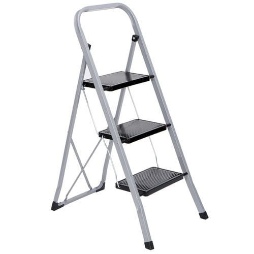 SONGMY 3 Steps Ladder, Folding Anti-Slip Safety Tread Step Ladder, 300Lb Load Capacity for Industrial Home Use