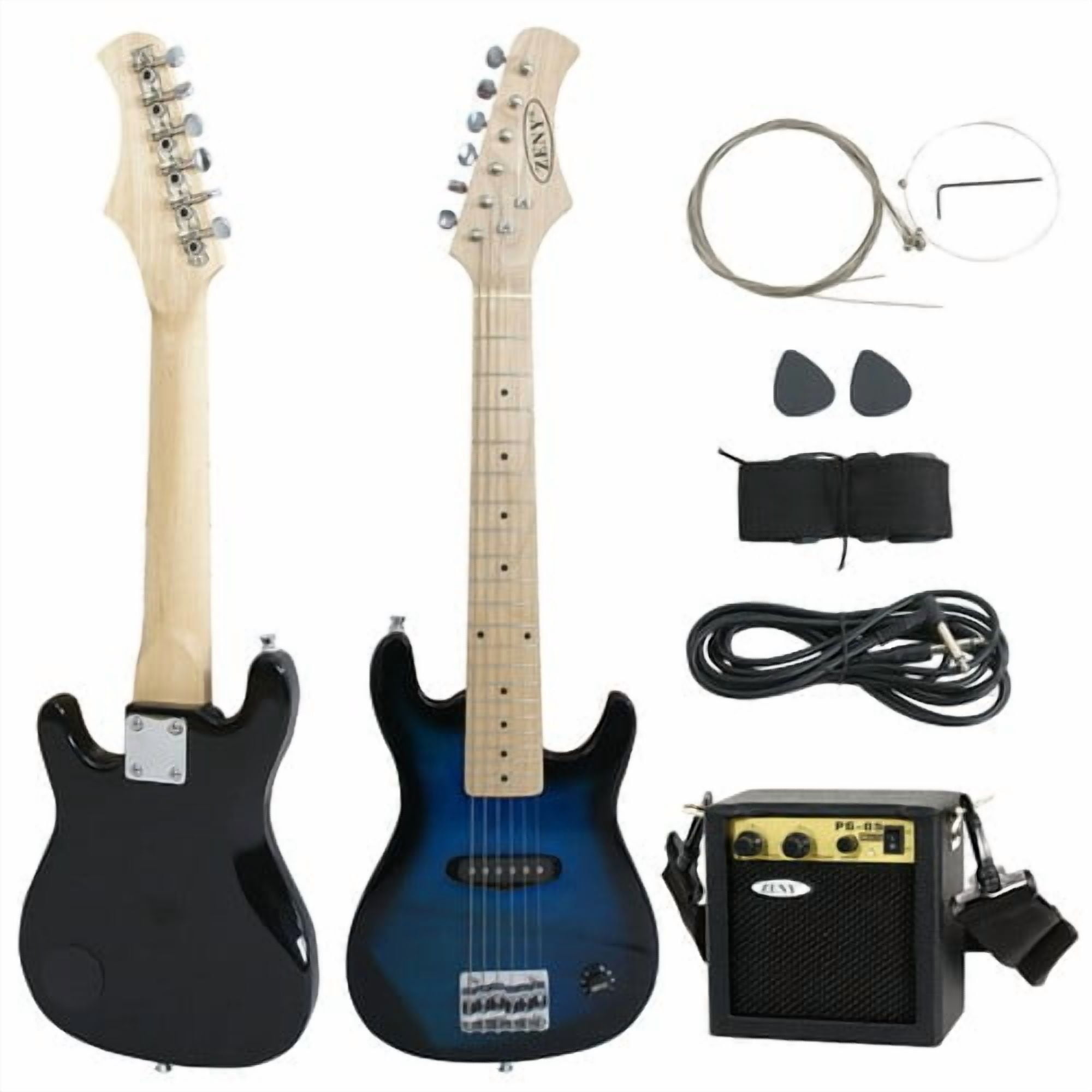 SONGMY 30" Electric Guitar Beginner Kit, Blue with 5W Amp, Gig Bag, Strap & Cable, Full Size Electric Guitar Set for Kids Adults