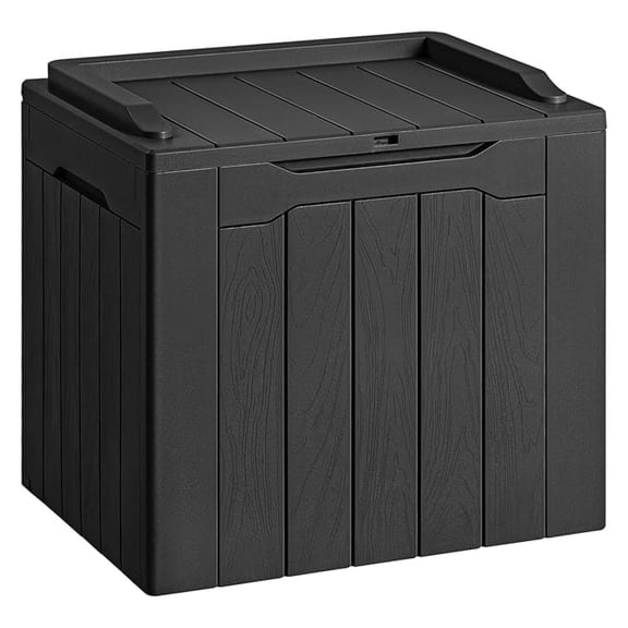 SONGMY 30 Gallon Resin Deck Box Waterproof Outdoor Storage Box for Patio Furniture Pool Accessories Indoor Storage for Cushion Garden Tools (30 Gallon, Black)