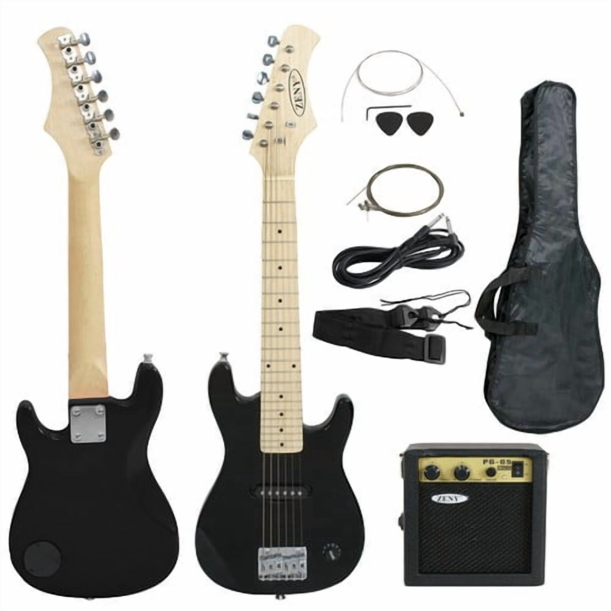 SONGMY 30" Kids Electric Guitar with 5 Watt Amp, Black Gig Bag Case & Guitar Strap, Beginner Electric Guitar Set