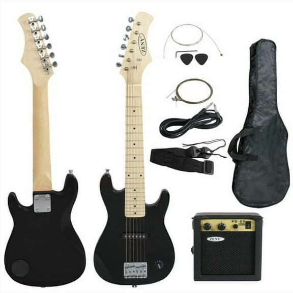 SONGMY 30" Kids Electric Guitar with 5 Watt Amp, Black Gig Bag Case & Guitar Strap, Beginner Electric Guitar Set