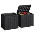 thumbnail image 1 of SONGMY 31 Gallon Resin Deck Box Waterproof Indoor Outdoor Storage Boxes for Patio Furniture Cushions and Garden Tools (Black, 31gallon-2 Packs), 1 of 7
