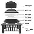 thumbnail image 1 of SONGMY 32" Square Yard Outdoor Fire Pit, Black Portable Steel Garden Fire Pit, 1 of 10