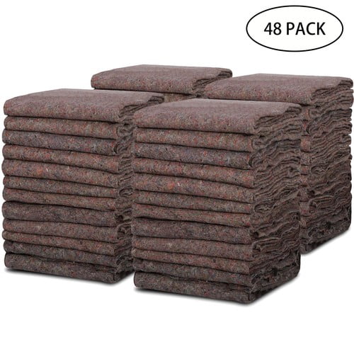 SONGMY 48 Pack Moving Blankets, 53"x74" Shipping Pads for Furniture Protection