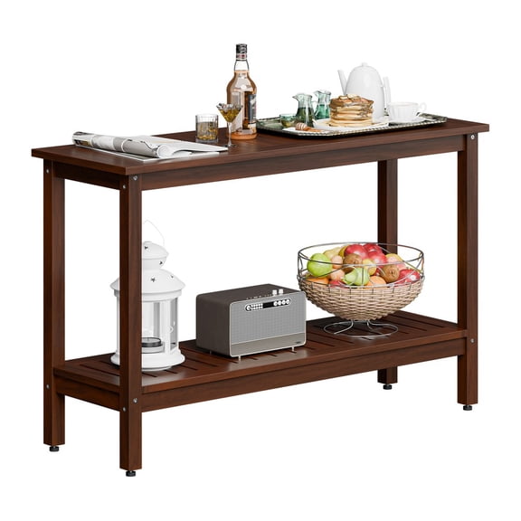 SONGMY 48" Wooden Outdoor Console Table, Coffee Patio Buffet & Bar Serving Table, Garden Patio Furniture