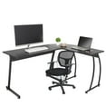 thumbnail image 1 of SONGMY 58-inch L-Shaped Computer Desk, Corner Desk with Monitor Stand, Home Office Writing Table with CPU Storage Shelf, 1 of 10