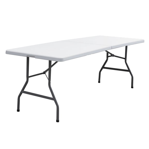 SONGMY 8 FT Folding Table, White Portable Plastic Table for Picnic Camping