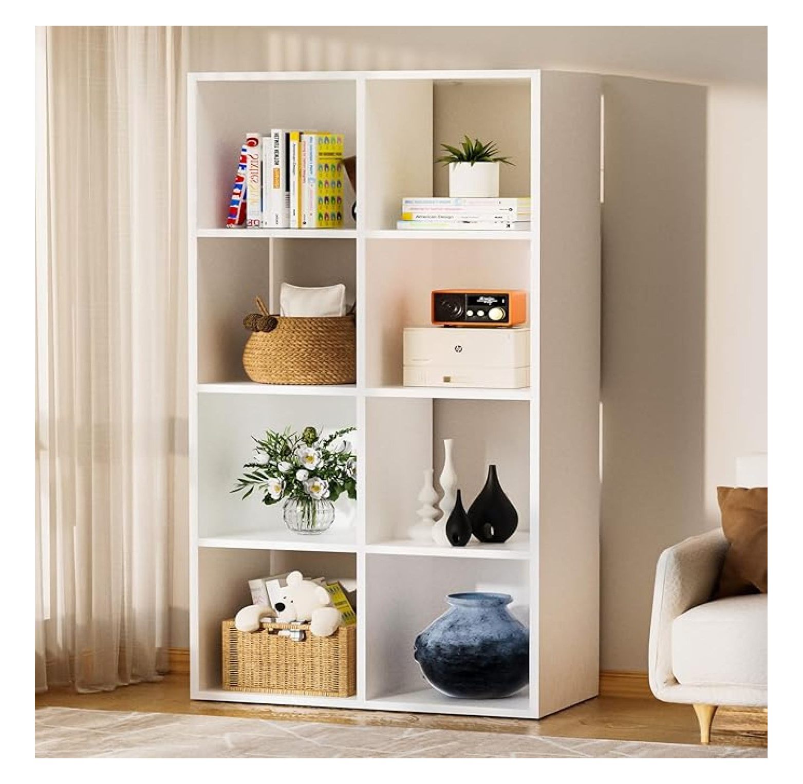 Removable Cubicles SONGMY 8 Wood Cube Storage Organizer with Open Back and Removable Back ...