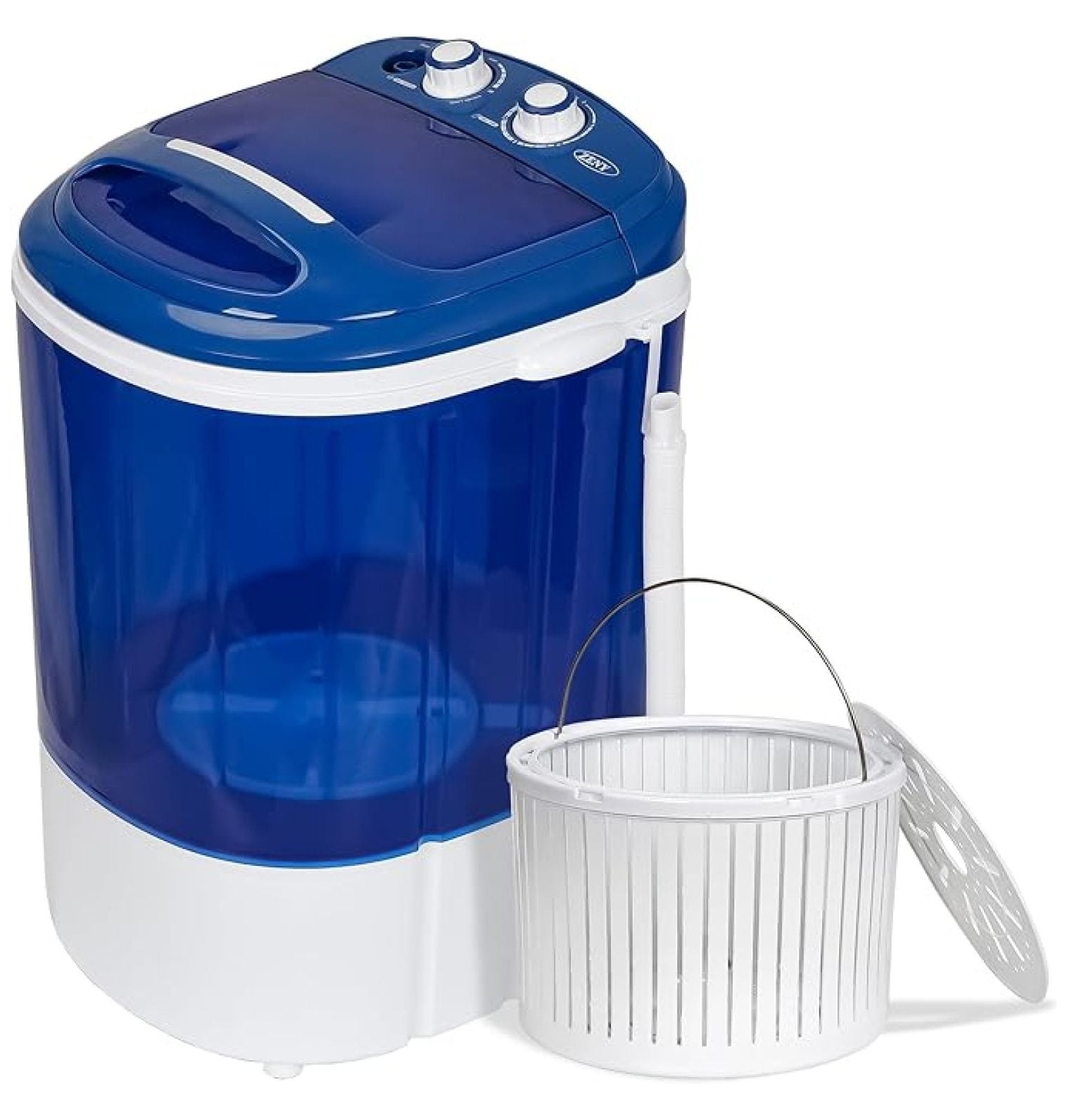SONGMY 8 lbs Portable Mini Washing Machine - Semi-Automatic Compact Washer Spinner for Apartments, RV, Camping, Single Translucent Tub Blue
