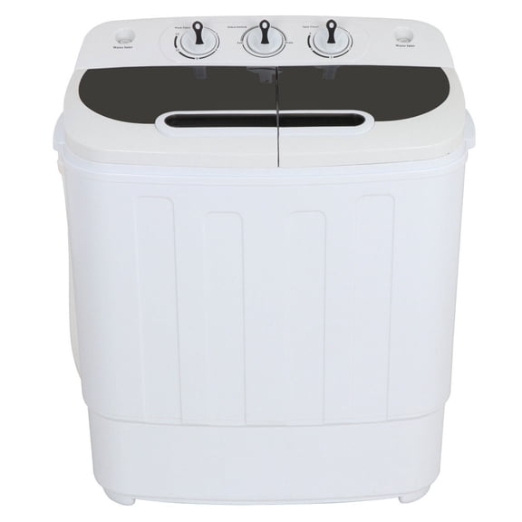 SONGMY 8 lbs Portable Washing Machine, Twin Tub Semi-Automatic Mini Washer with Spin Dryer, Compact Laundry Machine for Apartments