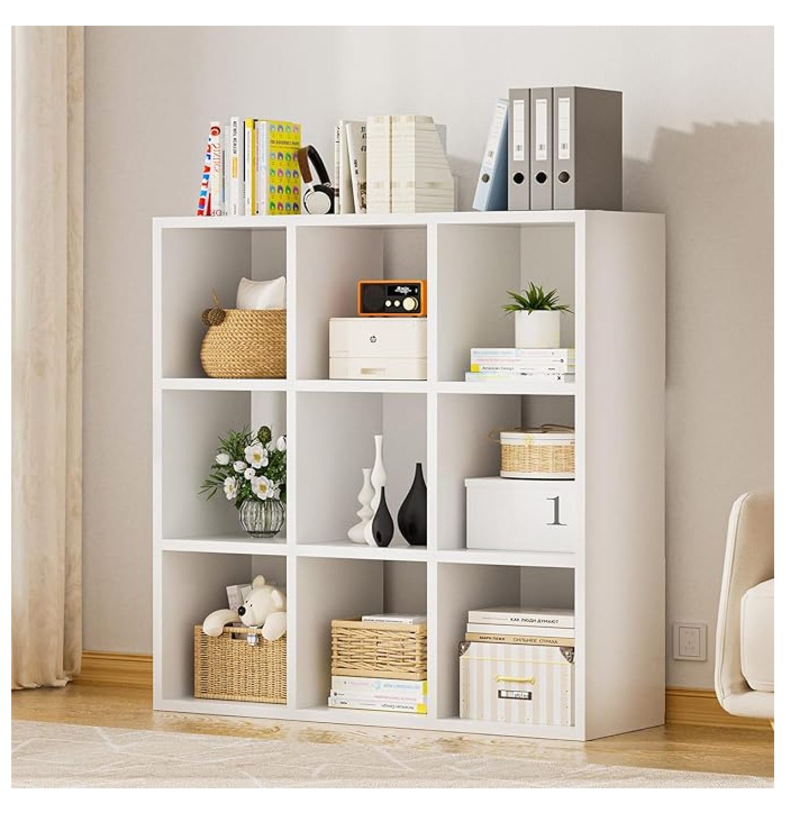 Removable Cubicles SONGMY 9 Wood Cube Storage Organizer with Open Back and Removable Back ...