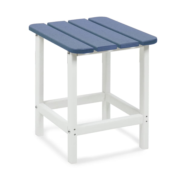 SONGMY Adirondack Side Table, Rectangular HDPE End Table, Weather Resistant and Easy Maintenance,Navy Blue,18x15x19