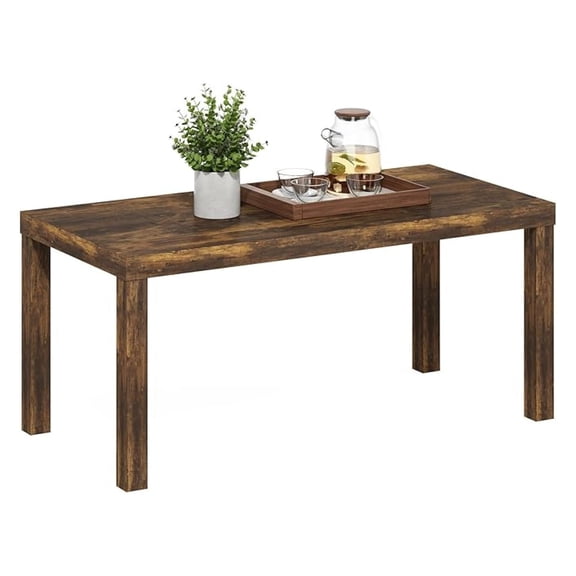 SONGMY Classic Coffee Table, Modern Rectangle Coffee Table with 1.8 Inch Thick Tabletop, Side Table for Living Room, Home Office, Amber Pine