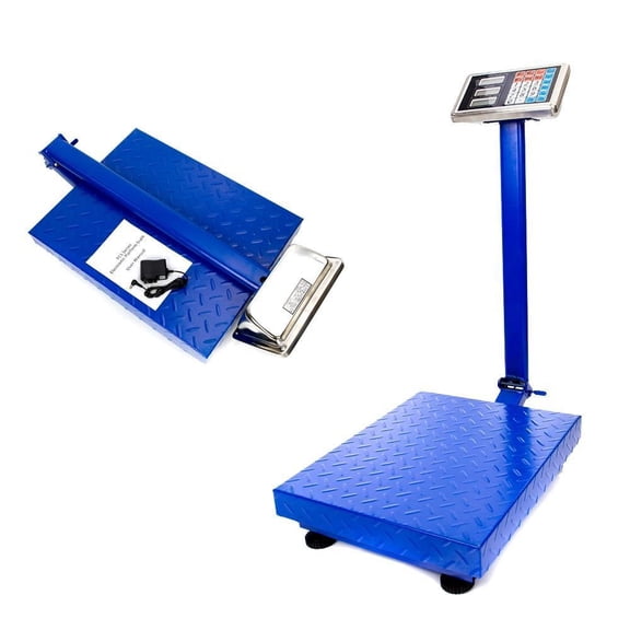 SONGMY Computing Digital Platform Scale, 660 lbs Load, 0.1 lbs Accuracy Computing Floor Scale with LB/KG, Tare, Price Calculator, Stainless Steel High-Definition Display for Boxes, Luggages,Blue