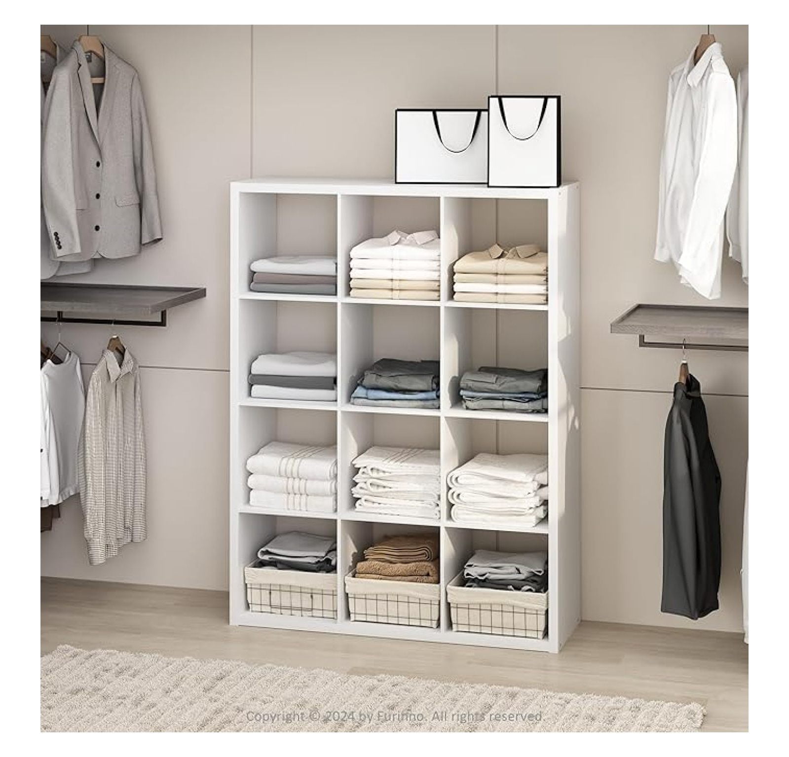 SONGMY Cubic Closet Organizers and Storage, 12-Cube Closet Organizer