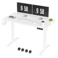 thumbnail image 1 of SONGMY Electric Standing Desk, 47 x 24 Inches Height Adjustable Desk with Removable Casters, Home Office Computer Desk (White), 1 of 7
