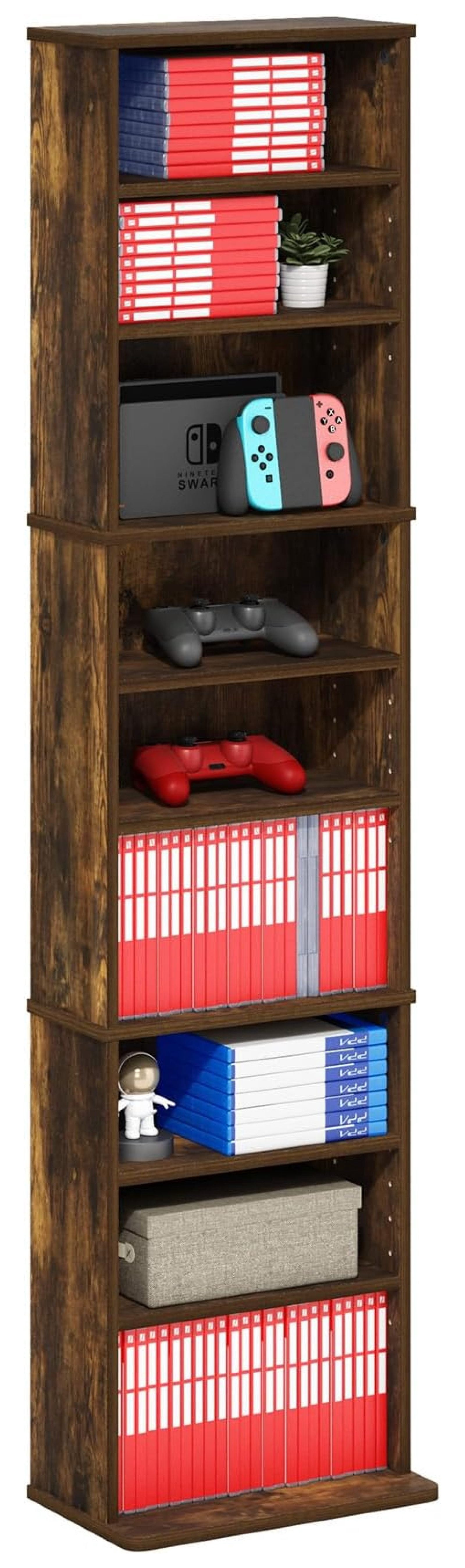 Shelf Dvd Storage Rack SONGMY Jaya DVD Shelf, 9-Shelf Tall Narrow CD Rack, Media Shelf with ...