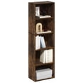thumbnail image 1 of SONGMY LUDER Book Shelf, 5-Tier Bookshelf, Bookcase, 9.4" x 15.8" x 52", for Living Room, Bedroom, Home Office, Amber Pine, 1 of 6