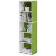 thumbnail image 1 of SONGMY LUDER Book Shelf, 5-Tier Bookshelf, Bookcase, 9.4" x 15.8" x 52", for Living Room, Bedroom, Home Office, White/Green, 1 of 8
