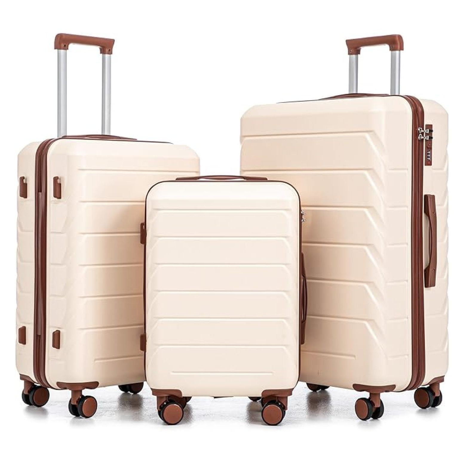 SONGMY Luggages Sets 3 Piece ABS Hardside Luggage Sets Spinner Wheels Suitcase with Lock