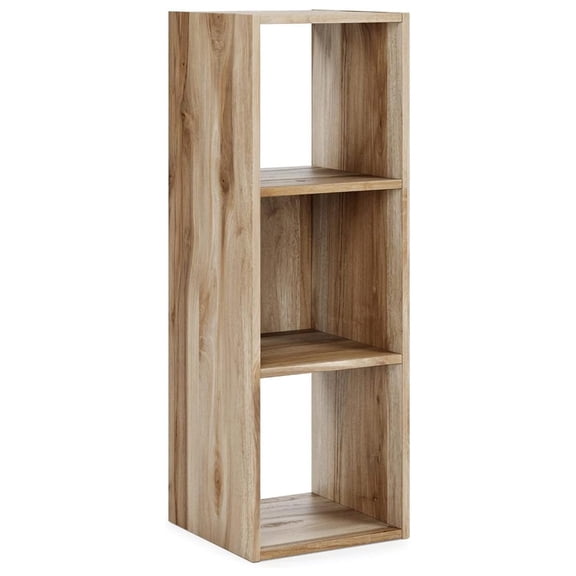 SONGMY Modern 3 Cube Storage Organizer or Bookcase, Natural Brown