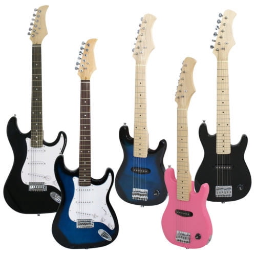 SONGMY Pink 30" Electric Guitar with 5W Amp, Kids Electric Guitar Starter Kit with Guitar Strap, Beginners Gig Bag Case