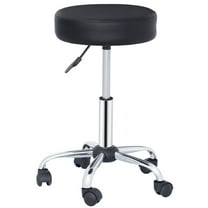 SONGMY Single Adjustable Salon Stool with Wheels, Hydraulic Swivel Spa Chair, Backless Beauty Stool for Tattoo Facial