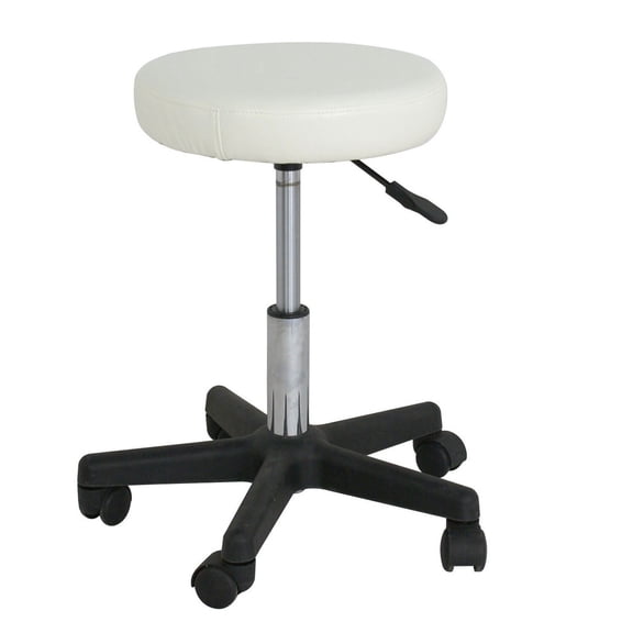 SONGMY Adjustable Hydraulic Spa Stool, White Rolling Tattoo Salon Massage Chair, Professional Beauty Stool, 1 PC