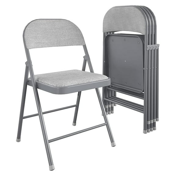 SONGMY SmartFold® Fabric Folding Chair, 4-Pack, Gray