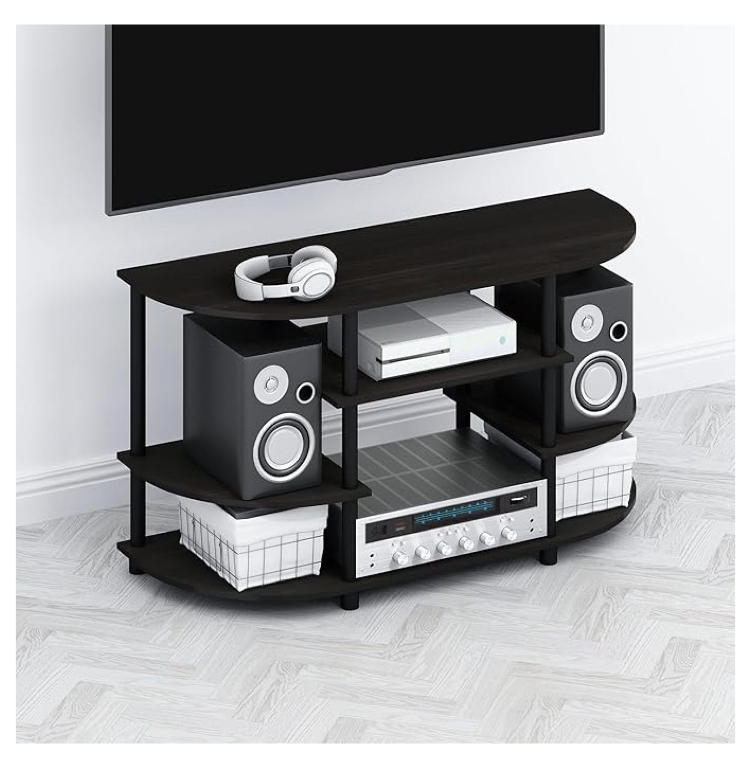 Horizontal Dvd Rack SONGMY TOMI DVD Shelf, 7-Tier Horizontal 42
