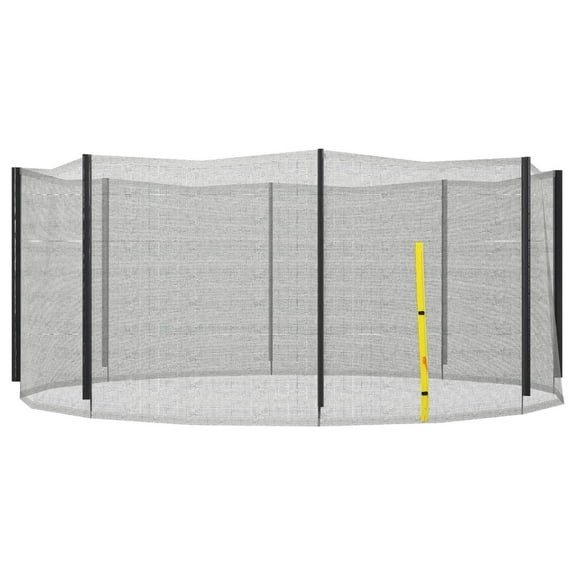 SONGMY Trampoline Safety Net for 14ft Round Trampoline with 8 Straight Poles, Weather-Resistant Trampoline Net Replacement Enclosure with Yellow Zippered Entrance, Poles Not Included