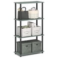 thumbnail image 1 of SONGMY Turn-N-Tube Storage Shelves, 4-Tier Toolless Book Shelf, Corner Shelf, Toolless Open Shelves, for Organization and Storage, Living Room, Garage, Home Office, Sage Green, 1 of 6