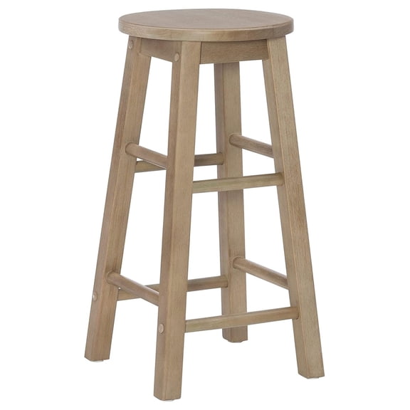 SONGMY Zeke Grey Wash 24" Counter Stool with Round Seat
