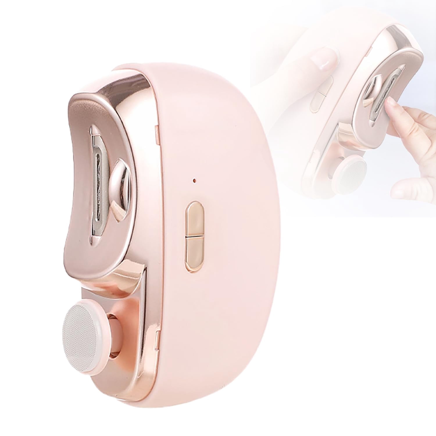 SONGSUN 2 in 1 Electric Nail Clippers for Seniors Nail Trimmer Automatic Nail Clipper with Polishing and Light for Senior Adults Students Baby, Pink