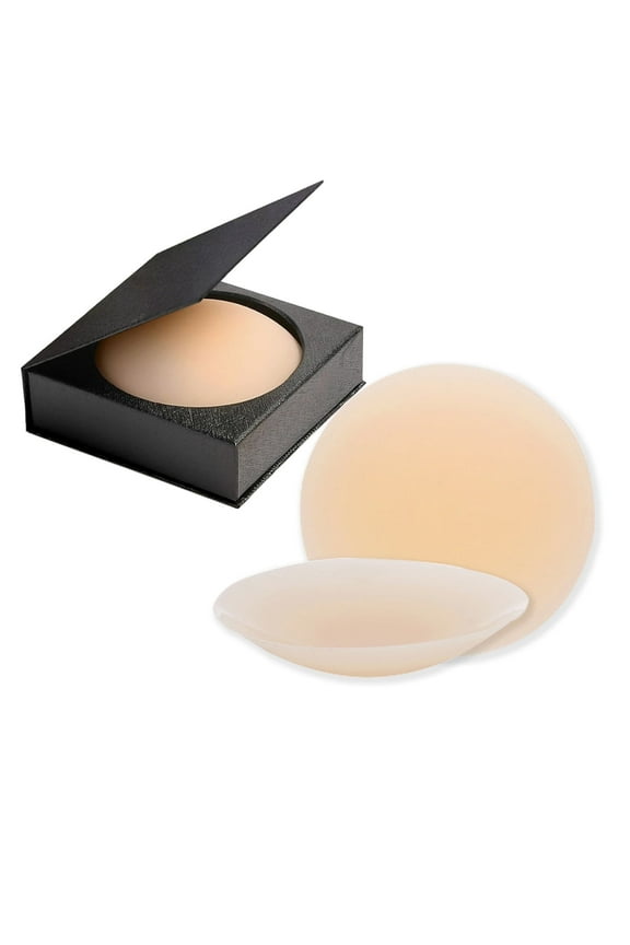 Nipple Covers Reusable Adhesive Sticky Silicone Pasties Women Bra for Dress with Case Strapless Bra Waterproof Nubra Washable,Size S