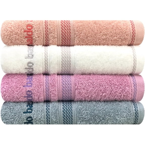 SONGWOL 4 Piece Premium Cotton Face Hand Towel Set, 16 X 30 inch, Maximum Softness and Highly Absorbent Towels for Bathroom, Spa, Gym, Yoga, Quick Dry, Light Weight, Made in Korea (390 GSM)