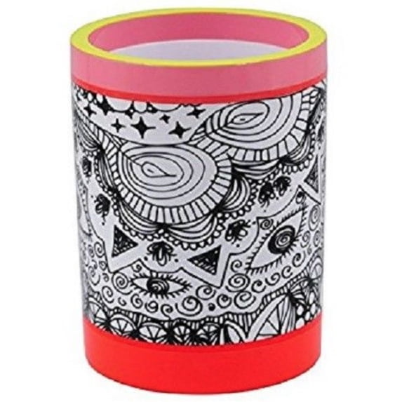 SONIA KASHUK Sadye's Work of Art Makeup Brush Cup Holder PINK WHITE BLACK