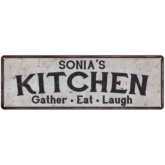 SONIA's Kitchen Rustic Chic Decor Gift 8x24 Sign 108240051229