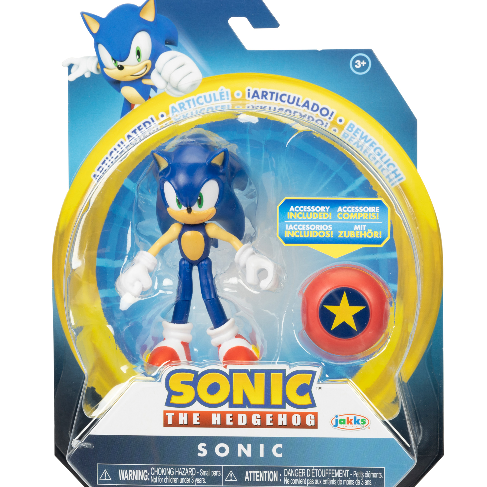Sonic the Hedgehog 4 Articulated Figure with Star Spring Accessory Toy