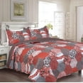 thumbnail image 1 of SONIC RHOMBUSES BRICK COLOR REVERSIBLE BEDSPREAD QUILTED SET 3 PCS KING SIZE, 1 of 1