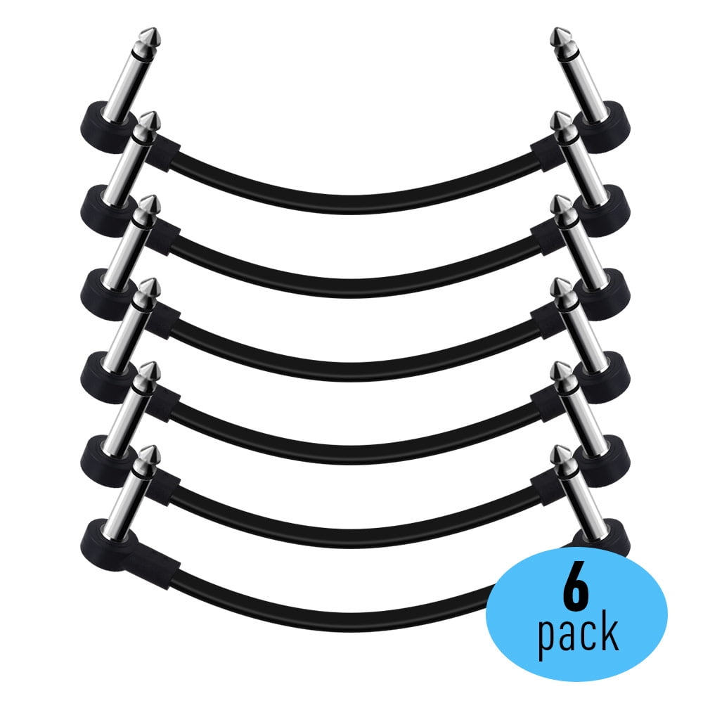 SONICAKE 6 inch Patch Cable for Guitar Effect Pedal Cables Black (6 Pack)