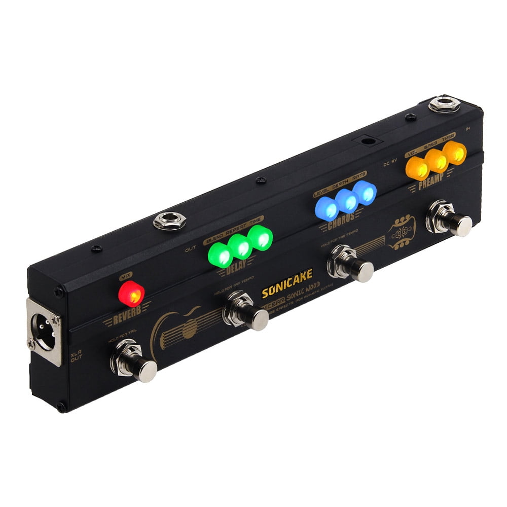 SONICAKE Sonic Wood Acoustic Guitar Preamp DI Box Chorus Delay Reverb