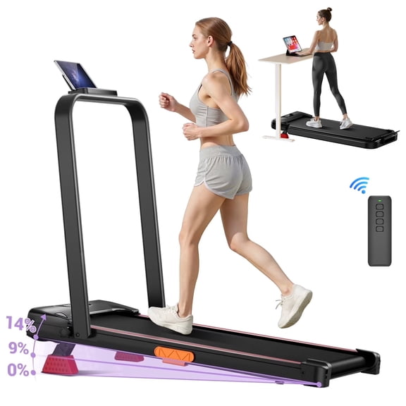 SONITU 3-in-1 Folding Walking Pad Treadmill for Home & Office,2.5HP Under Desk Treadmill,300 lbs Capacity with LED Display & Remote Control