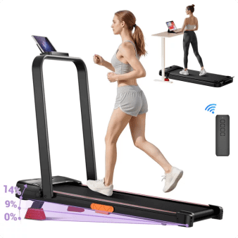 SONITU 3-in-1 Folding Walking Pad Treadmill for Home & Office,2.5HP Under Desk Treadmill,300 lbs Capacity with LED Display & Remote Control