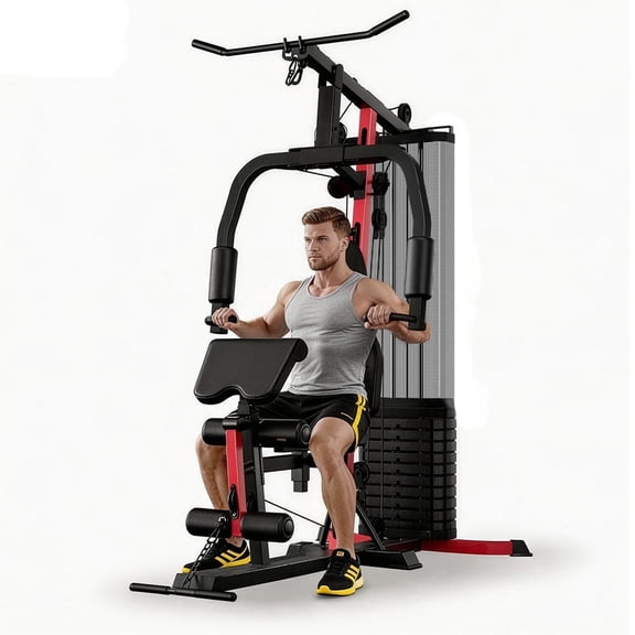SONITU Home Gym Station with 160 lbs Weight Stack, Full Body Training Equipment, All-in-One Workout Station