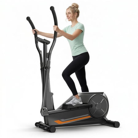 SONITU Magnetic Elliptical Machine for Home, 8 Resistance Levels, 12" Stride, LCD Display, 330 lb Capacity