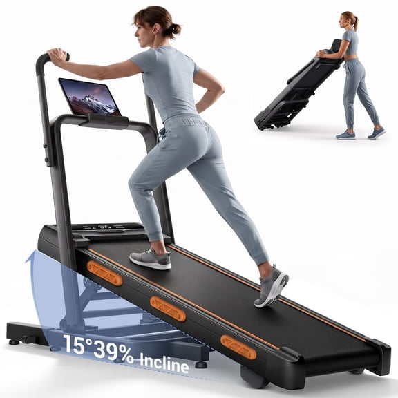 SONITU Treadmill with Hight Incline, Max 39% Incline Foldable Treadmill for Home, 3.0HP, 350 lbs Capacity, Elevated Dual Handrails