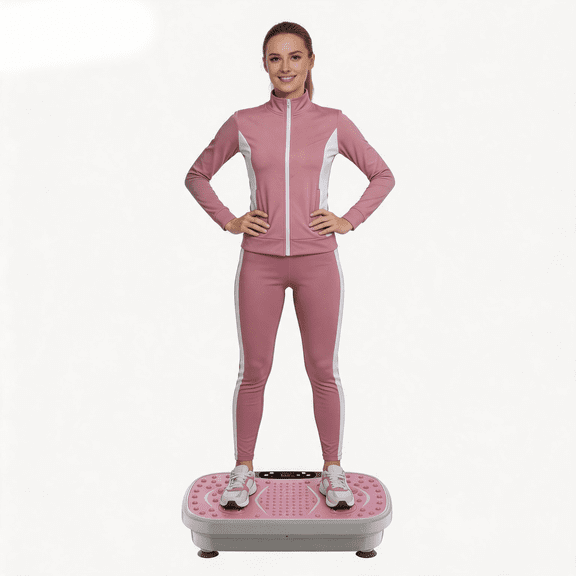 SONITU Vibration Plate Exercise Machine, 350 lbs Capacity Vibrating Platform Machines for Weight Loss, with 2 Resistance Bands & Remote Control