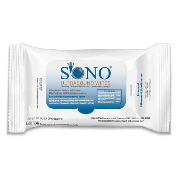 SONO Pre-Moistened Disposable Disinfectant Wipes, Scented, 7 in x 10 in, 50 Wipes, 50 Packs, 50 Total