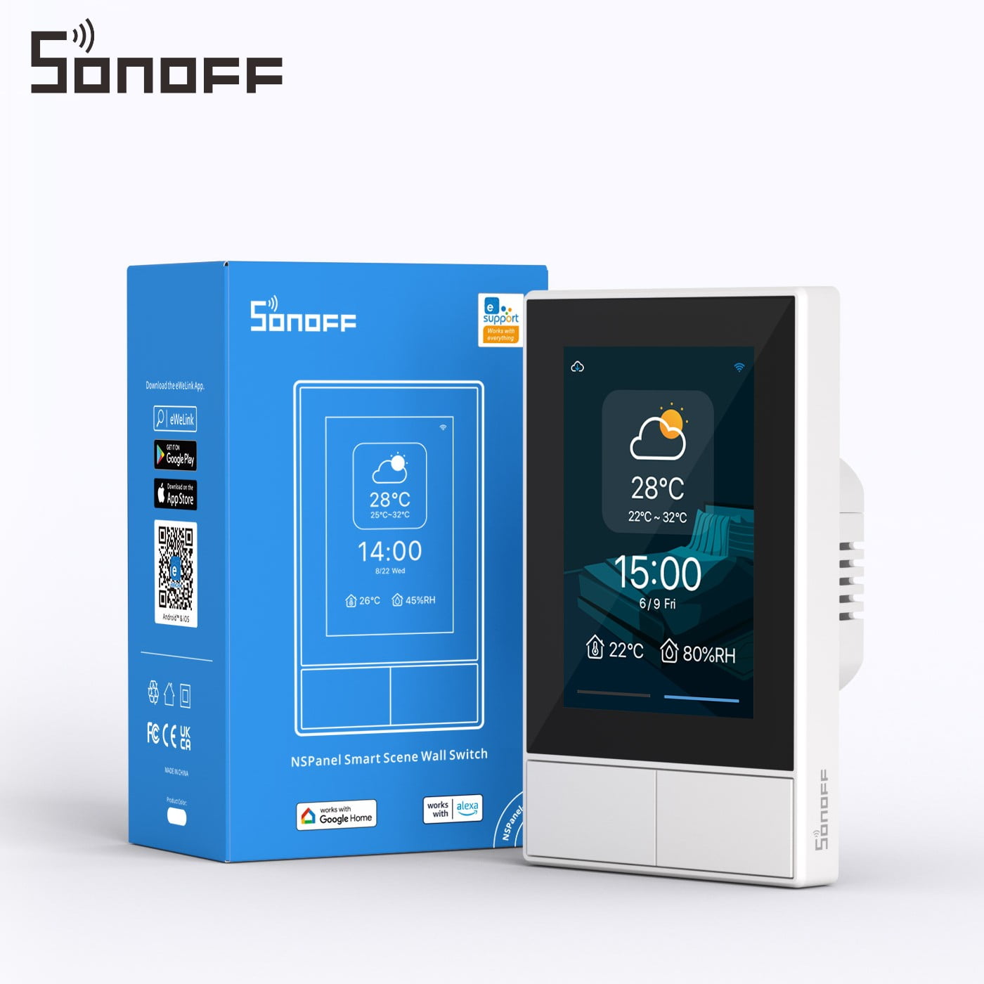 SONOFF NSPANEL. Centro di controllo All-in-One,termostato, scenari,2  apparecchi / Iotivedo Store